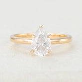 1.5 CT Pear Shaped Moissanite Solitaire Engagement Ring 1